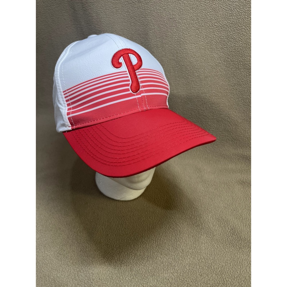 Philadelphia Phillies Snapback Hat‎ Red White Striped RPET Recycled Baseball Cap